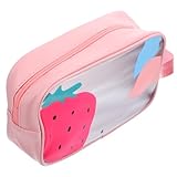 GANAZONO Wasserdichter Schwimmsack mit Trocken Nass Trennung Tragbare Kulturtasche für Reisen für Kosmetik und Schwimmbekleidungsaufbewahrung Klein Erdbeerrosa