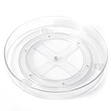 LUZOON Kühlschrank Organizer 27CM, Schrank Organizer Küchen Lazy Susan 360° Drehbarer Gewürzhalter-Transparent