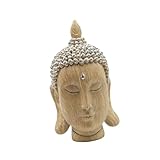 YPREWY Miniatur-Skulptur Shakyamuni-Buddha-Kopf-Skulptur aus Kunstharz, religiöse Statuen für Zuhause, Raum, Achtsamkeitspraktiken, Shakyamuni-Buddha-Statue