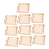 PartyKindom 10Stücke Puzzle Organizer Holztabletts Quadratische Ablagefächer für Effektive Aufbewahrung von Puzzleblöcken für Puzzleliebhaber