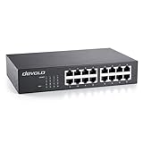 devolo Gigabit Ethernet Switch 16 Port unmanaged LAN Switch Netzwerk Switch LAN Verteiler 1000 Mbit/s lüfterlos
