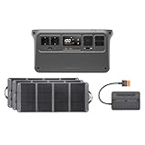 DJI Power 1000 V2 Tragbare Powerstation 1024Wh, 2600W Power Station Solar mit 3×120W Solarpanels(Zignes), 1×MPPT-Controller, Elektrischer Generator für Camping/Zuhause/Wohnmobile.