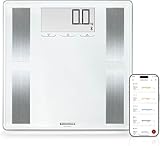 Soehnle Shape Sense Connect 100 Körperfettwage mit Bluetooth, Personenwaage plus App, Körperfettanalysewaage für BIA-Premium-Körperanalyse, Körperfettwaage mit App und großem LCD-Display