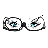 Make Up Brille, Drehbare Make-Up-Brillen, Vergrößerungs-Make-Up-Brille, Makeup Lesebrille Frauen, Modische Augen-Make-Up-Brille, Make Up Schminkbrille mit Klappbaren Brillenglas, +2.00, Schwarz