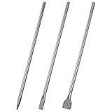 CPROSP 3tlg SDS MAX Meißel 600mm Set, Flachmeißel 25mm+Breiter Fliesenmeißel 50mm+Spitzmeißel, für Beton und Mauerwerk, Zubehör Bohrhammer