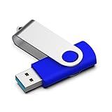 KOOTION 128GB USB Stick Schnell USB 3.0 Speicherstick Metall Memory Stick USB-Flash-Laufwerk Datenspeicher Stick Silikon USB Flash Drive High Speed bis zu 80MB/s 360 ° Drehbare Metallkappe, Blau