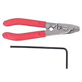 Glasfaser-Stripper-Werkzeug, Edelstahl-3-Port-Drahtstripperzange mit klarem Maßstab, ergonomischer Griff und verstärkter Klinge für Präzisionsfaserkabelabstreifen