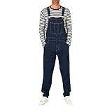 IQYU Herren-Overalls Arbeit Jeanslatzhose Blau Jeans-Latzhose Männer Stretch Baggy Jeanshose Sommer Latzjeans Oversize Arbeitslatzhose Mit Träger Arbeitshosen Jeanshose Overalls Cargo-Jeans Latzhosen