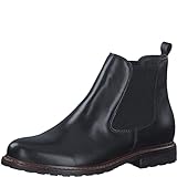 Tamaris Damen Chelsea Boots, Frauen Stiefeletten,uebergangsstiefel,Schlupfstiefel,flach,Boots,Stiefel,Bootee,Booties,Black Leather,39 EU