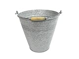 finehomegarden Zinkeimer Eimer mit Henkel Metall Zink Ø30,5cm H30cm Blumenübertopf Metalleimer Garten