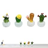 Künstlich – bunte künstliche Sukkulenten, bunte künstliche Sukkulenten, kleine Sukkulenten in Töpfen, lebendige kreative Tischdekoration für Zuhause, Arbeitsplatz