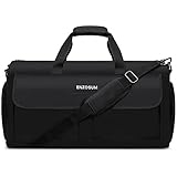 Kleidersack Reisetasche, Anzugtasche für Herren Anzugsack mit Schuhfach, 2 in 1 Hängekoffer Anzughülle Business Reisetasche, Kleiderhülle für Anzug und Kleid Schwarz