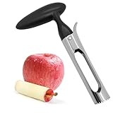 Dazkzooy Apfelentkerner Entferner mit ABS-Griff und Gezackter Edelstahlklinge - Praktischer und langlebiger Apfelentkerner für Birnen, Paprika, Fuji, Honeycrisp und Äpfel - Schwarz