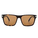 Tom Ford Calder Brown FT1205 52E 55 Quadratische Herren-Sonnenbrille, Dunkles Havanna, 55