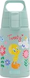 SIGG – Edelstahl Trinkflasche Kinder – SHIELD ONE Tweety – Für kohlensäurehaltige Getränke geeignet – Federleicht – BPA-frei – Sport & Schule – Hellblau mit Tweety – 0,5 L