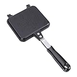 Fockety Sandwichmaker, doppelseitige Backform aus Aluminiumlegierung mit Antihaftbeschichtung und Griff im Hasenmuster, ideal für Camping, Zuhause, Küche, Frühstück, gegrillten Käse