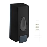 360ml Seifenspender Wandbefestigung, Wandmontage Manueller Einkopf-Seifenspender für Duschgel Shampoo,für Küche,Bad,Büro Geschäfte,öffentliche Orte,Schraubmontage oder Ohne Bohren Schwarz