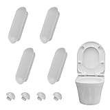 JOCXZI WC Sitzdeckelpuffer,Weiss WC Brille Dämpfer,Auflagestopfen für Toilettensitz,WC-Sitz Stoßstange 4 Ringpuffer und 2 Deckelpuffer für Zuhause Büro Hotel