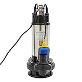 Edelstahl Schmutzwasserpumpe Tauchpumpe Fäkalienpumpe Baupumpe Abwasserpumpe für Schmutzwasser in Industrie, Bergbau, Baubetrieben Wasserpumpe für Pumpen von Wasser aus Häusern, Bauernhöfen