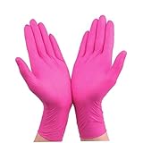 CAKEEYUM Einweghandschuhe Latex Reinigung von Lebensmittelhandschuhen Haushaltsgarten Reinigung Handschuhe Haus Reinigen Gummi, Rosenrot, S, 50pcs