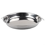 QOXEZY Edelstahl-Grill- und Pizzablech mit praktischem Griff zum Grillen, vielseitige Kochszenarien, sorgt für gleichmäßige Wärmeverteilung (24 cm)