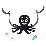 Toilettenpapier-Tür Für Oktopus - Schwarze dekorative Toilettenpapieraufbewahrung | Neuheit Toilettenpapieraufbewahrungstür | Extravagante schwarze Wand Fischbadzubehör
