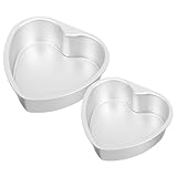 Zerodeko 2Stücke Herzförmige Kuchenform Abnehmbare Bodenform Aus Aluminiumlegierung Langlebig Antihaftbeschichtet Für Kreative Backideen Und