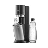 SodaStream Wassersprudler DUO Umsteiger ohne CO2-Zylinder, 1x 1L Glasflasche und 1x 1L spülmaschinenfeste Kunststoff-Flasche, Höhe: 44cm, Farbe: Titan, 19,1x36,6x44,5