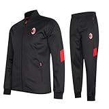 AC Milan trainingsanzug Schwarz/Rot - Size Medium - Trainingsanzuge für Herren - Jacke und Hose für Fussball Training - AC Mailand