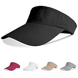 Aomig Visor Cap, Mode Schirmmütze Herren und Damen, Atmungsaktiv und Schweißabsorbierend Sommerkappe Kappe mit Sonnenvisier, Sonnenschutz Schirmcap für Outdoor Golf Baseball Tennis(Schwarz)