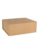 Ideen mit Herz Faltbox mit Magnetverschluss | Geschenkbox | Geschenkkarton | 21 x 17,3 x 8,2 cm | ideale Geschenkverpackung für Hochzeit, Weihnachten, Geburtstag und mehr (Kraftpapier)