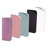 dinghaole 5 x Premium-Leder-Brillenetui für Damen – weich, schlankes Sonnenbrillenetui – tragbare Brillen-Tasche (mehrere Farben)