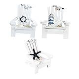 GALPADA 3 Stück Miniatur Holz Strandstuhl Deko Mediterraner Stil Kleine Klappbare Liegestühle Leichtes Puppenhaus Zubehör Wohnraumdeko