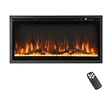 SOARS Elektrischer Kamin 750 W/1500 W, dekorativer künstlicher Kamin mit LED-Flammeneffekt, 9 Farben, 5 Helligkeiten, Heizung 18 – 28 °C, Überhitzungsschutz, Fernbedienung