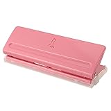 RosewineC 6- Locher Binder Puncher für A4/ A5 / A6 / A7,Von 5 mm Lochdurchmesser Verstellbarer Abstände Locher aus Metall Binder Locher Papierkarten Foto Bindungs Locher Maschine (Rosa)