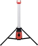 YATO Profi LED Tower Baustrahler mit Steckdose und Stativ, 360° 3800 Lumen, 50 Watt, Höhe: 107 cm, IP44, 5000K Tageslichtweiß, Arbeitsleuchte Baustellenstrahler 360 Grad rundum Arbeitslampe Turm