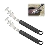 BCENG 2 Stück Hitzebeständige Grillrostheber Anti-Verbrühung Grillrost Ergonomischer Griff Grillzubehör Anti-Verbrühungs-Grill-Werkzeuge Universal Grillwerkzeug für BBQ Und Camping