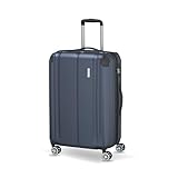 travelite Hartschalenkoffer mittelgroß, erweiterbar, 4 Rollen, CITY, Trolley mit kratzfester Oberfläche, TSA Schloss, Dehnfalte, 68 cm, 78 - 86 Liter
