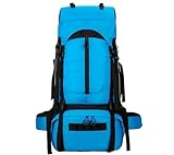 TOTIKI Backpacking Wanderrucksack 75L, Atmungsaktiver, Leichter, Wasserdichter Rucksack Für Männer Und Frauen Trekkingrucksack(Blue)