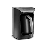 KARACA Hatır Köz Türkische Kaffeemaschine, 300 ml Kapazität, Bereitet 5 Tassen Türkischen Kaffee, Automatische Abschaltung & Temperaturregelung, Authentischer Holzkohle-Geschmack, 535W, Anthrazit