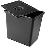 KADAX Müllsammler zur Abfalltrennung 23 Liter, Abfalleimer mit beweglichem Griff, Müllsortierer aus Kunststoff, universeller Abfallbehälter, Müllbehälter (Schwarz, 23L)