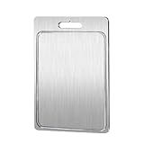 Edelstahl-Schneidebrett, doppelseitige Schneidebretter, Titan-Schneidebrett for Küche, Fleisch, Obst, Gemüse(S)