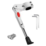 Starlike Fahrradständer, Dauerhaft Höhenverstellbarer Fahrrad Ständer Aluminiumlegierung Bike Stand, Universal Seitenständer, Seitenständer Fahrrad, Radständer für 24-27 Zoll Fahrrad, 700c, BMX, MTB