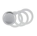 Tredoni 3 Gummi-Dichtung/Ringe+Filter -Ersatz- Größe 2 Tasse Espresso Kaffeemaschine Moka Kanne - 5,5cm (2 Tassen)