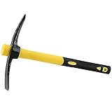 ZEONHEI Spitzhacke Groß Garten Pickaxe mit Stahl Geschmiedetem Kopf und Kunststoffbeschichteter Fiberglas-Griff (38cm), Kreuzhacke Robust Flachhacke Kombihacke Ideal für Gartenarbeit, Camping