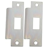 Ipetboom 2 Stück Türriegel Schutzplatten aus Metall 12,2x4,8cm Schließblech für Türschloss mit Führungsfunktion Geräuscharm und Kompatibel mit Amerikanischen Standard Türschlössern