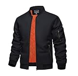 KEFITEVD Bomberjacke für Männer Steppjacken Winter Active Coat Fleece Military Outerwear Varsity Bomberjacke für Männer