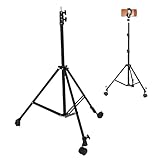 VBESTLIFE Bodenlichtstativ mit Rollen, Teleskopisch Faltbarer Rollstativständer, 2,1 M Maximale Höhe Fotografieständer für Softbox Moonlight