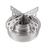 Wisboey Tragbarer Mini-Spirituskocher mit Kreuz-Ständer, Spiritusbrenner für Outdoor-Camping, Wandern, Rucksackreisen, Kochen A