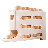 Eier-Organizer – 4-stöckiger Rollspender, platzsparende Eieraufbewahrung, Bauernhaus, Küche, Kühlschrank, stapelbarer Behälter für Arbeitsplatte, Speisekammer, Schrank, Zuhause und Restaurant